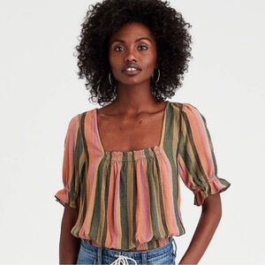 Striped Multicolor Crop Top